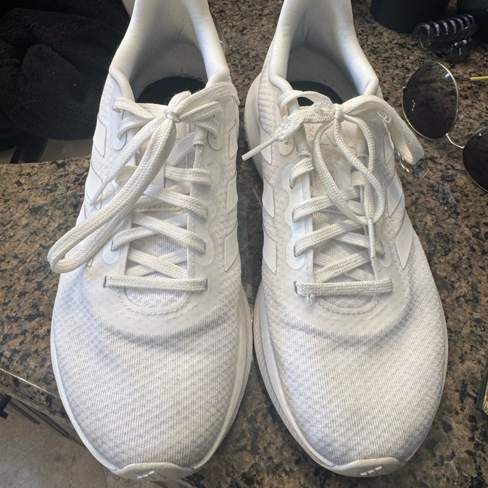 Adidas White Athletic Shoes with Breathable Mesh